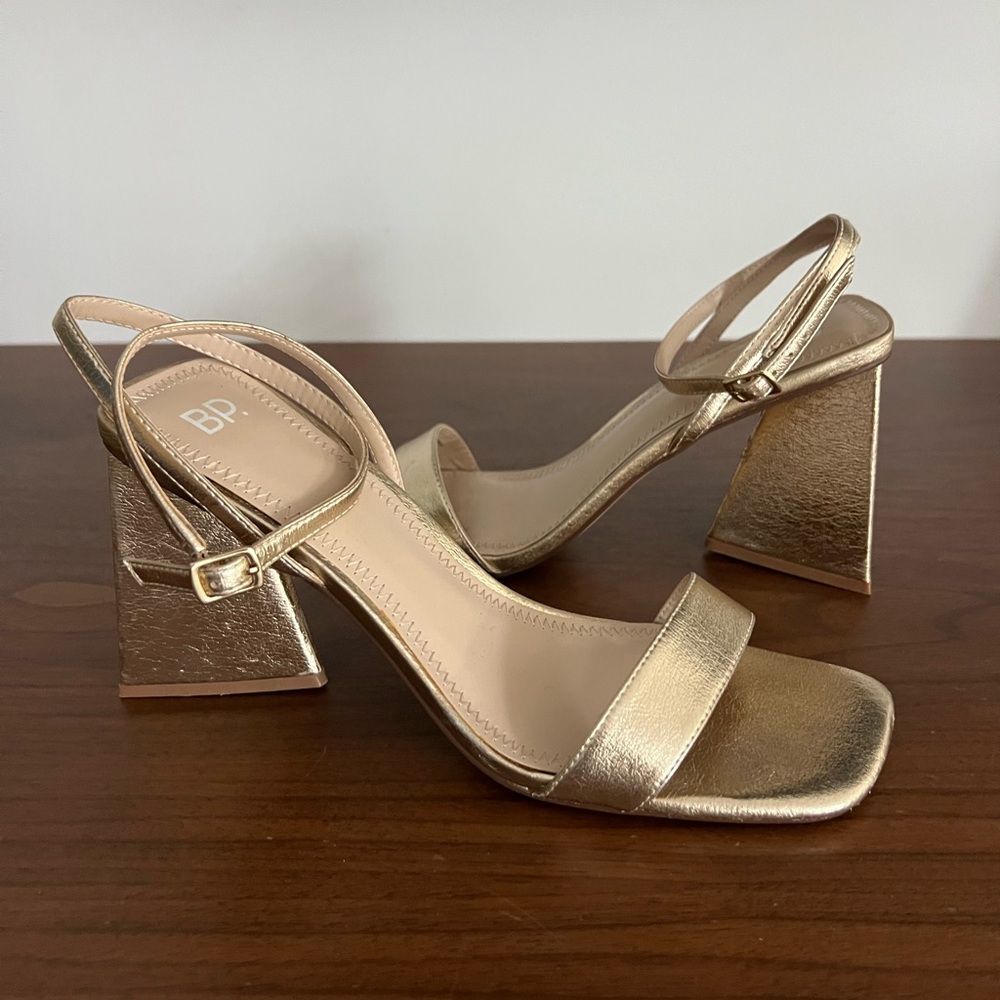 BP Parker Gold Strappy Heels size 10
